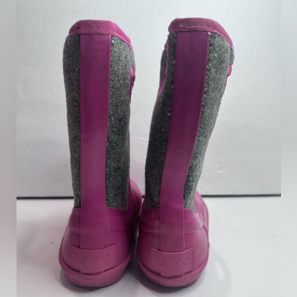 UGG Pink and Gray kids Rubber Boots sz.3 - Picture 5 of 6